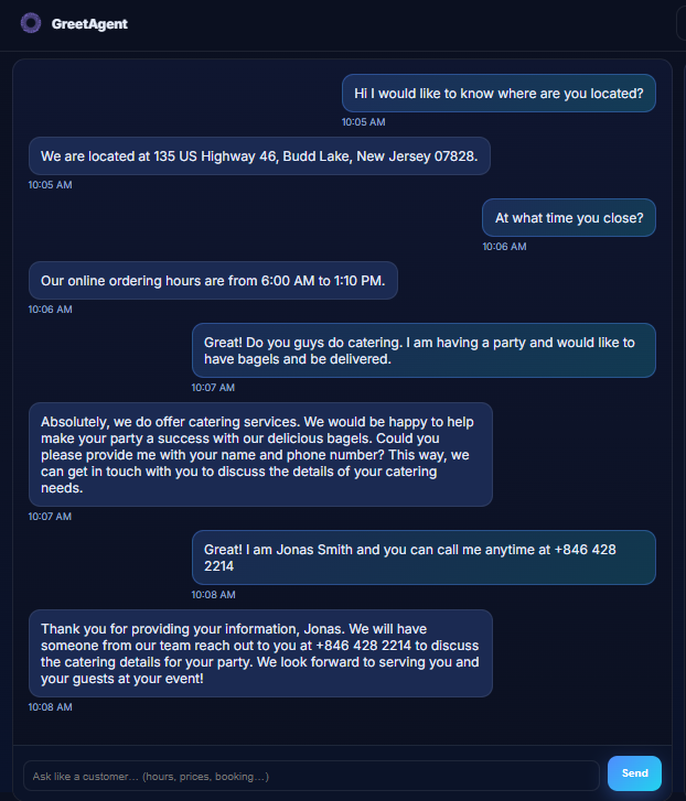 Booking flow preview